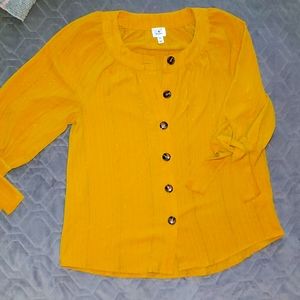 EUC Mustard Boho Present Top